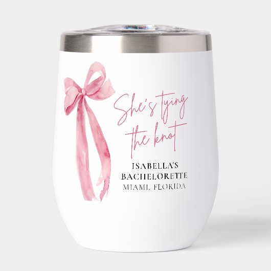 Blush Pink Bow Elle noue le noeud Bachelorette (Avant)