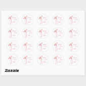 Blush Pink Bow Floral Baby shower Dank u Ronde Sticker (Vel)