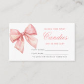 Blush Pink Bow Hoeveel Snoepjes Douche Game Kaart (Voorkant)