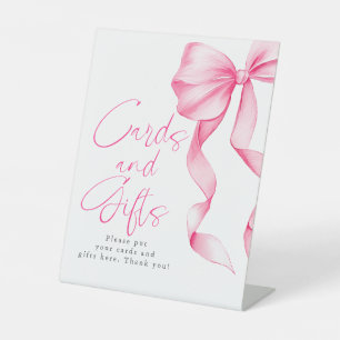 Blush Pink Bow Kaarten en geschenken Vrijgezellenf Reclamebord Met Voetstuk