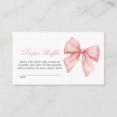 Blush Pink Bow Luier Raffle Informatiekaartje (Voorkant)