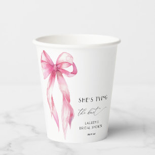Blush Pink Bow Shes het binden van de knoop Vrijge Papieren Bekers