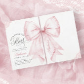 Blush Pink Bow-Vrijgezellenfeest Kaart