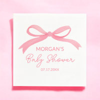 Blush Pink Bow Waterverf Baby shower