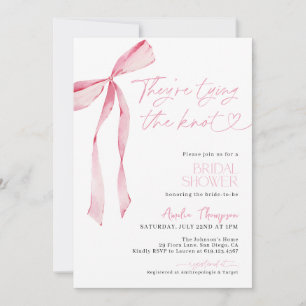 Blush Pink Bow Ze binden de knoop Vrijgezellenfees Kaart