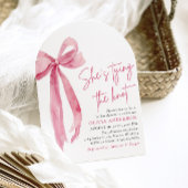Blush Pink Bow Ze is Tying the Knot Vrijgezellenfe Kaart