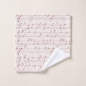 Blush Pink Brown Music Notes   Bad Handdoek (Wasdoekje)