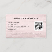 Blush Pink Brush Strokes Modern Brush QR-code Visitekaartje (Achterkant)