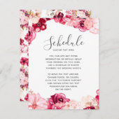 Blush Pink Burgundy Floral Border Weddenschap Sche Kaart (Voorkant / Achterkant)