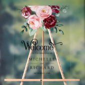 Blush Pink Burgundy Floral Wedding Welcome Acryl Bord (Neutraal)