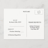 Blush Pink Burgundy Flowers Weddenschap RSVP Uitnodiging Briefkaart (Achterkant)