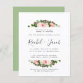  Blush Pink Burgundy Marsala Rozen Weddenschap (Voorkant / Achterkant)