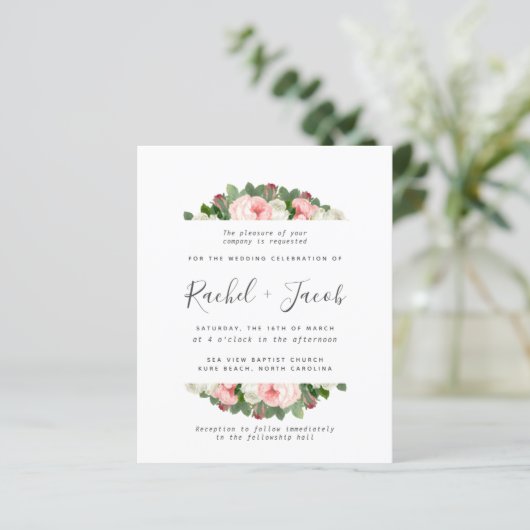  Blush Pink Burgundy Marsala Rozen Weddenschap (Staand voorkant)