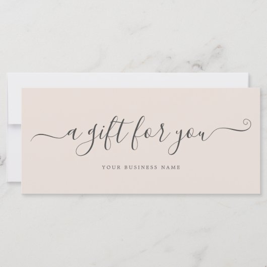 Blush Pink Business Cadeaubon Eenvoudig (Voorkant)