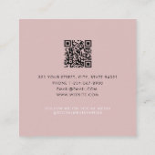 Blush Pink Business Logo Beauty Afspraakkaart Vierkante Visitekaartje (Achterkant)