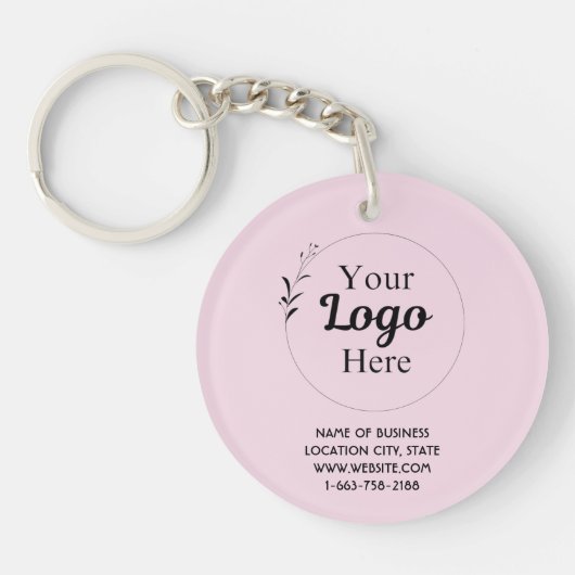 Blush Pink Business Logo qr code modern Sleutelhanger (Voorkant)