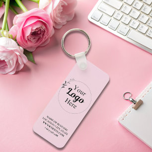 Blush Pink Business Logo qr code modern Sleutelhanger