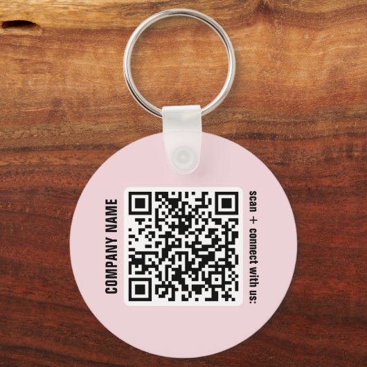 Blush Pink Business QR-code Sleutelhanger (Achterkant)