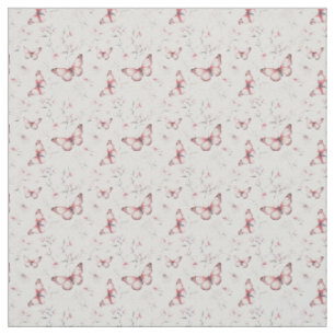 Blush Pink Butterflies Pastelbloem Elegantie Stof