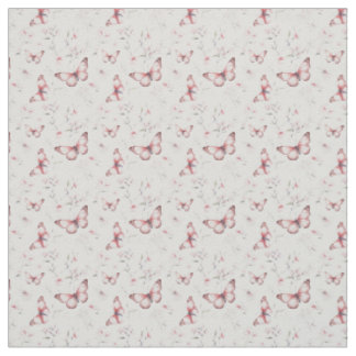 Blush Pink Butterflies Pastelbloem Elegantie Stof