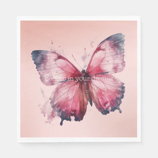 Blush Pink Butterfly Servet (Voorkant)