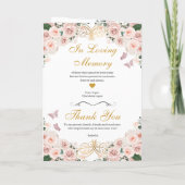 Blush Pink Butterfly Tiara Quinceanera Programme (Achterkant)