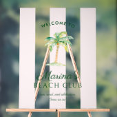 Blush Pink Cabana Stripes Palm Beach Club Welcome (Neutre)