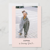 Blush Pink Calligraphy Hart 1e verjaardag Kaart (Achterkant)