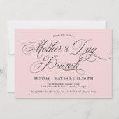 Blush Pink Calligraphy Moederdag Brunch Kaart (Voorkant)