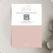 Blush Pink Calligraphy Script RSVP Elegant Kaartje
