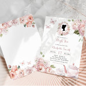 Blush Pink Cameo Anglais Afternoon Tea Invitation