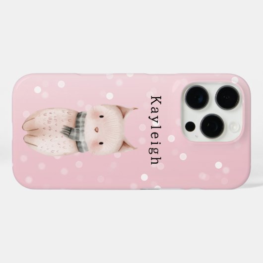 Blush Pink Cat Confetti Dots   Case-Mate iPhone Case (Achterkant (horizontaal))