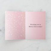 Blush Pink Cat Confetti Dots Christmas Kaart (Binnen)