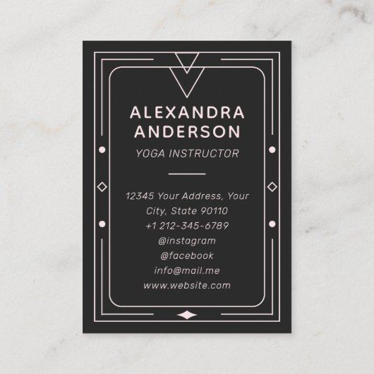 Blush Pink Celestial Starry Crescent Moon Visitekaartje (Achterkant)