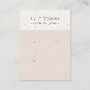 BLUSH PINK CERAMIC TEXTURE 2 EARING DISPLAY LOGO VISITEKAARTJE