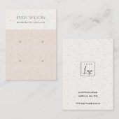 BLUSH PINK CERAMIC TEXTURE 2 EARRING DISPLAY LOGO VISITEKAARTJE (Voorkant / Achterkant)