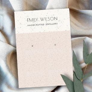 BLUSH PINK CERAMIC TEXTURE EARRING LOGO VISITEKAARTJE