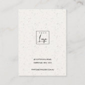 BLUSH PINK CERAMIC TEXTURE KETTING DISPLAY LOGO VISITEKAARTJE (Achterkant)