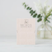 BLUSH PINK CERAMIC TEXTURE KETTING DISPLAY LOGO VISITEKAARTJE (Staand voorkant)