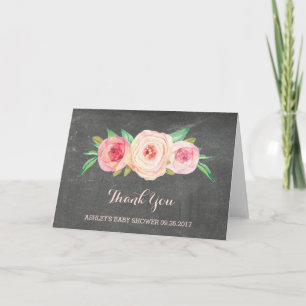 Blush Pink Chalkboard Baby shower Bedankt