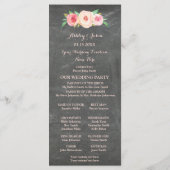 Blush Pink Chalkboard Bloemen Trouwprogramma Programma (Achterkant)