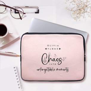 Blush Pink Chaos-coördinator Laptop Sleeve