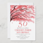 Blush Pink Cherry Blossom 50e verjaardag Bloemen Kaart (Voorkant)