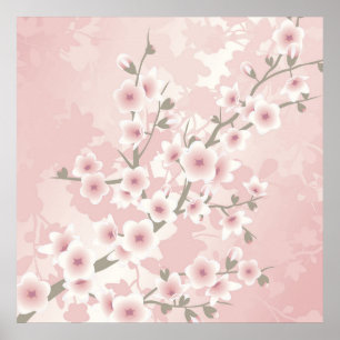 Blush PInk Cherry Blossom Poster