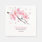 Blush Pink Cherry Blossom Sakura Verjaardag Servet (Voorkant)