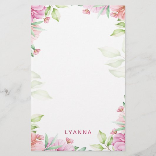 Blush Pink Cherry Blossom Specialized Stationery Briefpapier (Voorkant)