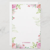 Blush Pink Cherry Blossom Specialized Stationery Briefpapier (Voorkant / Achterkant)