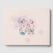 Blush Pink Cherry Blossom Vlinders Naam Gastenboek (Achterkant)