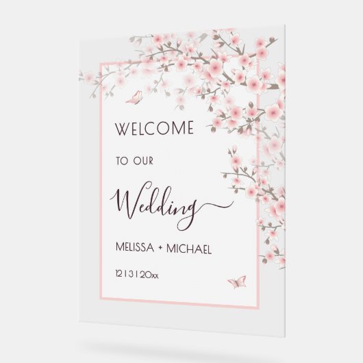 Blush Pink Cherry Blossom Wedding Transparent (Angle)