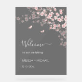 Blush Pink Cherry Blossom Wedding Transparent (Recto)